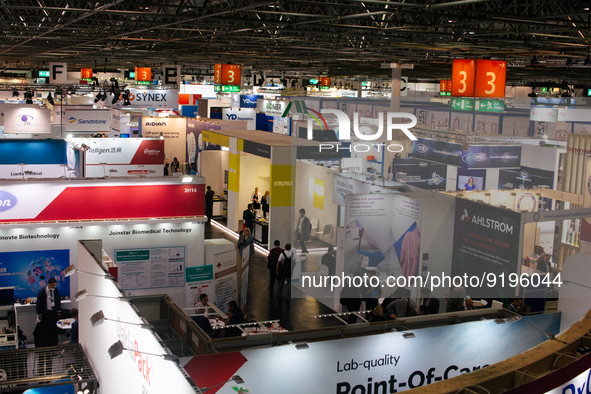 general view of the opening day of Medica 2022, a medical technology and health care exhibition in Duesseldorf, Germany on Nov 14, 2022 