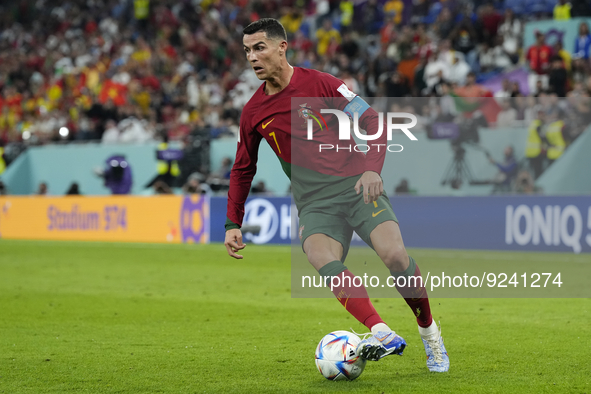 Cristiano Ronaldo Centre-Forward of Portugal controls the ball during the FIFA World Cup Qatar 2022 Group H match between Portugal and Ghana...