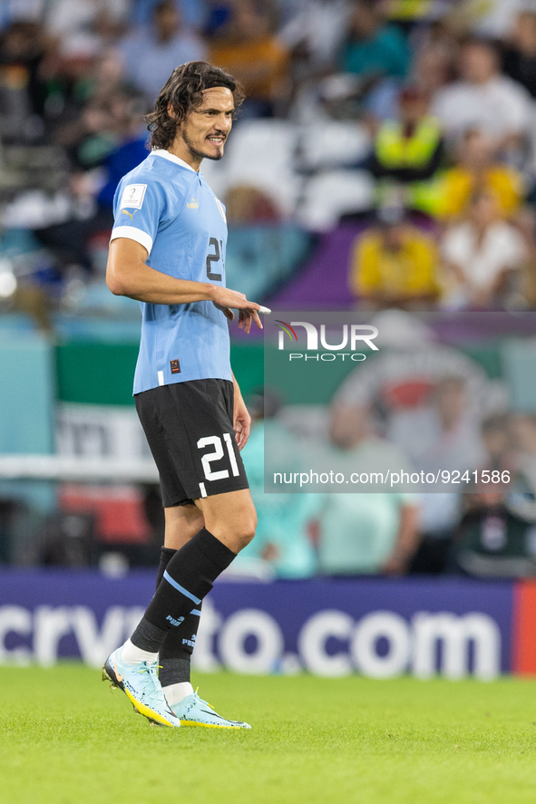 Edinson Cavani  during the World Cup match between Spain v Costa Rica, in Doha, Qatar, on November 23, 2022. 