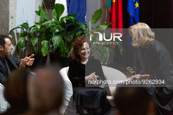 A ceremony awarding the Doctorate Honoris Causa to photographer Nan Goldin at Lusofona University in Porto, Portugal, on November 28, 2022. 