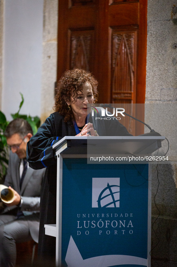 A ceremony awarding the Doctorate Honoris Causa to photographer Nan Goldin at Lusofona University in Porto, Portugal, on November 28, 2022. 