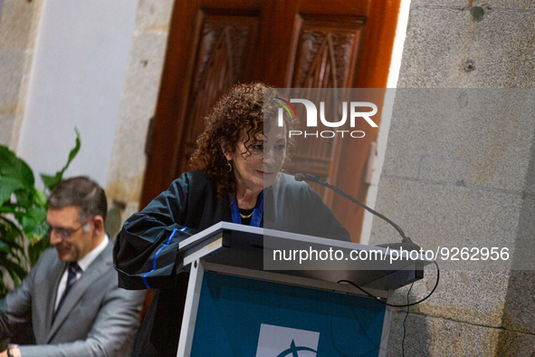 A ceremony awarding the Doctorate Honoris Causa to photographer Nan Goldin at Lusofona University in Porto, Portugal, on November 28, 2022. 