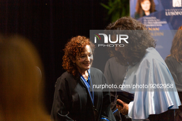 A ceremony awarding the Doctorate Honoris Causa to photographer Nan Goldin at Lusofona University in Porto, Portugal, on November 28, 2022. 