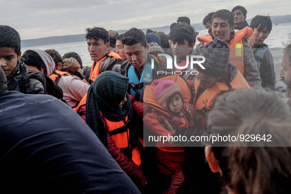 Migrants approach the coast of the northeastern Greek island of Lesbos on Thursday, Nov. 26, 2015. About 5,000 migrants are reaching Europe...