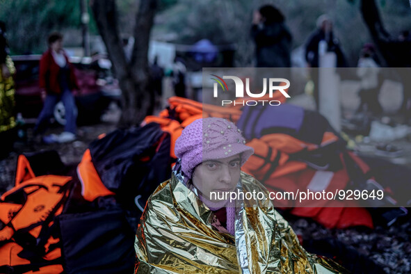 Migrants approach the coast of the northeastern Greek island of Lesbos on Thursday, Nov. 26, 2015. About 5,000 migrants are reaching Europe...