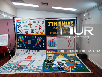 A section of the AIDS Memorial quilt was on display for the introduction of the New PATHS Program and Philadelphia's new HIV/STI testing and...