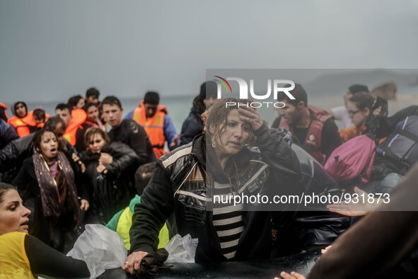  Migrants approach the coast of the northeastern Greek island of Lesbos on Thursday, Nov. 28, 2015. About 5,000 migrants are reaching Europe...