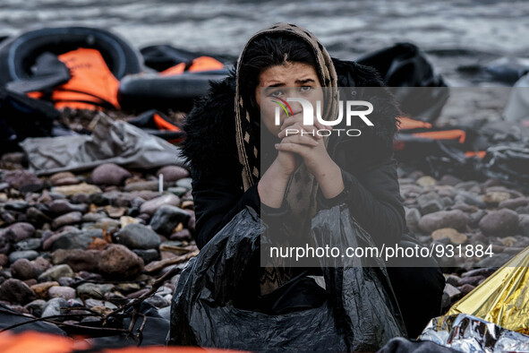  Migrants approach the coast of the northeastern Greek island of Lesbos on Thursday, Nov. 28, 2015. About 5,000 migrants are reaching Europe...