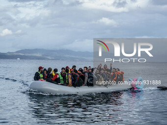  Migrants approach the coast of the northeastern Greek island of Lesbos on Thursday, Nov. 28, 2015. About 5,000 migrants are reaching Europe...