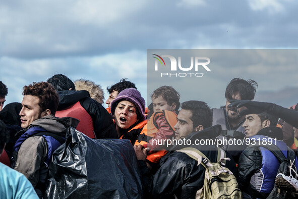  Migrants approach the coast of the northeastern Greek island of Lesbos on Thursday, Nov. 28, 2015. About 5,000 migrants are reaching Europe...