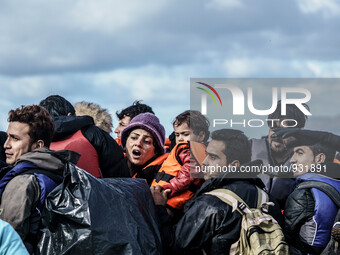  Migrants approach the coast of the northeastern Greek island of Lesbos on Thursday, Nov. 28, 2015. About 5,000 migrants are reaching Europe...