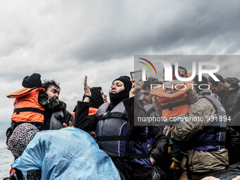  Migrants approach the coast of the northeastern Greek island of Lesbos on Thursday, Nov. 28, 2015. About 5,000 migrants are reaching Europe...