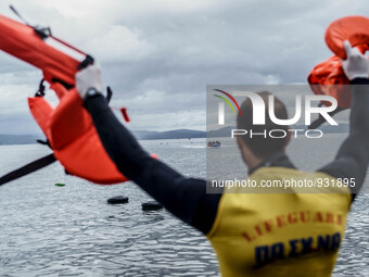  Migrants approach the coast of the northeastern Greek island of Lesbos on Thursday, Nov. 28, 2015. About 5,000 migrants are reaching Europe...