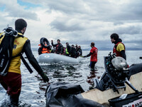  Migrants approach the coast of the northeastern Greek island of Lesbos on Thursday, Nov. 28, 2015. About 5,000 migrants are reaching Europe...