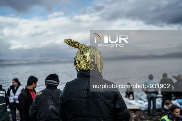  Migrants approach the coast of the northeastern Greek island of Lesbos on Thursday, Nov. 28, 2015. About 5,000 migrants are reaching Europe...