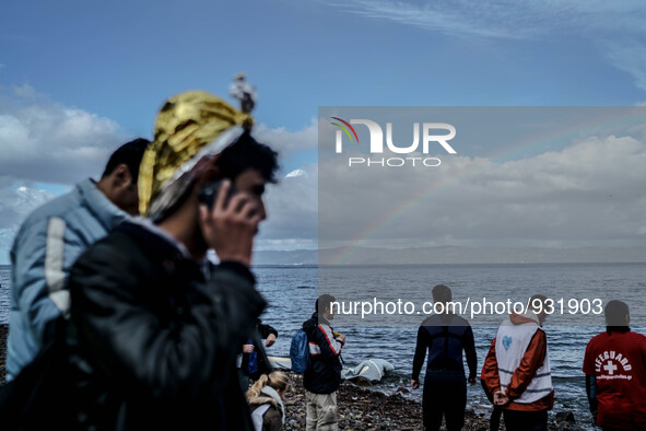  Migrants approach the coast of the northeastern Greek island of Lesbos on Thursday, Nov. 28, 2015. About 5,000 migrants are reaching Europe...