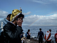  Migrants approach the coast of the northeastern Greek island of Lesbos on Thursday, Nov. 28, 2015. About 5,000 migrants are reaching Europe...