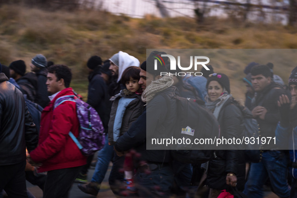 Migrants wait to be allowed to cross to Austria, in Sentilj, Slovenia. About 5,000 migrants are reaching Europe each day along the so-called...