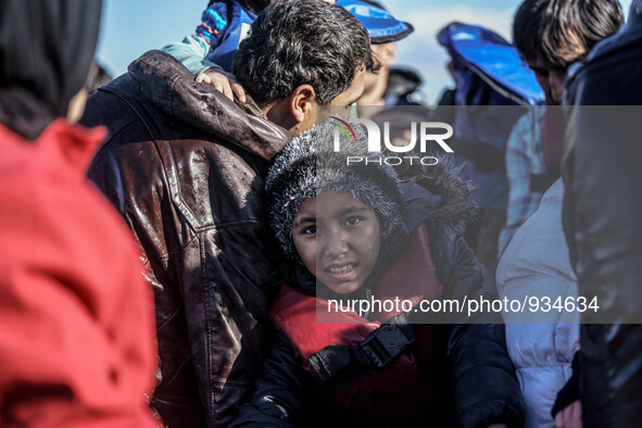  Migrants approach the coast of the northeastern Greek island of Lesbos on Thursday, Nov. 29, 2015. About 5,000 migrants are reaching Europe...