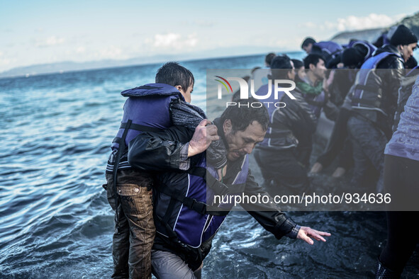  Migrants approach the coast of the northeastern Greek island of Lesbos on Thursday, Nov. 29, 2015. About 5,000 migrants are reaching Europe...