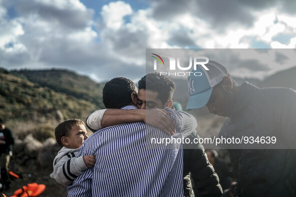  Migrants approach the coast of the northeastern Greek island of Lesbos on Thursday, Nov. 29, 2015. About 5,000 migrants are reaching Europe...