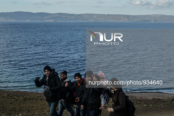  Migrants approach the coast of the northeastern Greek island of Lesbos on Thursday, Nov. 29, 2015. About 5,000 migrants are reaching Europe...