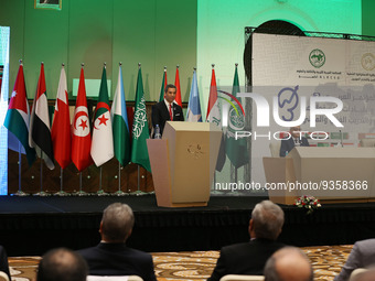 Minister of Vocational Training, Nasreddine Nsibi Tunisie (L), during the opening of the Third Conference of Ministers of Leaders Responsibl...