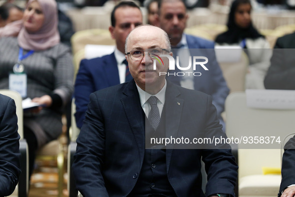 Algerian Prime Minister Aymen Ben Abdelrahman, during the opening of the Third Conference of Ministers of Leaders Responsible for Technical...