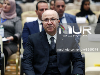 Algerian Prime Minister Aymen Ben Abdelrahman, during the opening of the Third Conference of Ministers of Leaders Responsible for Technical...