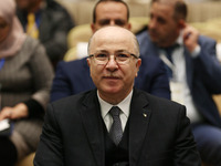 Algerian Prime Minister Aymen Ben Abdelrahman, during the opening of the Third Conference of Ministers of Leaders Responsible for Technical...