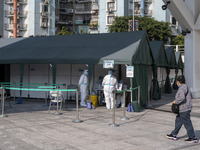 A General view showing a Covid-19 Community clinic on December 29, 2022 in Macau, China. (