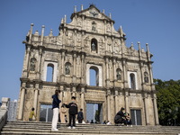 A General view showing the Ruins of St. Paul's on December 29, 2022 in Macau, China. (