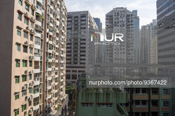 A General view showing residential housing on December 29, 2022 in Macau, China. 