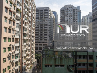 A General view showing residential housing on December 29, 2022 in Macau, China. (