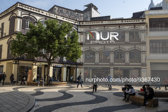 A General view showing Senado Square on December 29, 2022 in Macau, China. 