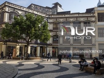 A General view showing Senado Square on December 29, 2022 in Macau, China. (