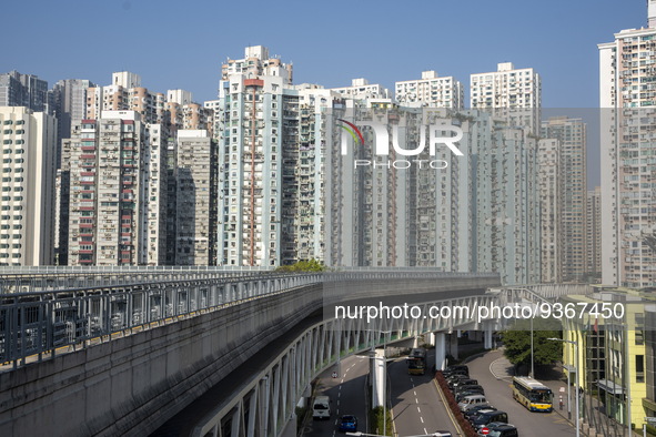 A General view showing Residential housing building on December 29, 2022 in Macau, China. 