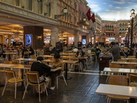 A General view showing a food court seating area at the The Grand Canal Shoppes on December 29, 2022 in Macau, China. (