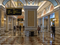 A General view showing the lobby at The Venetian Macao on December 29, 2022 in Macau, China. (