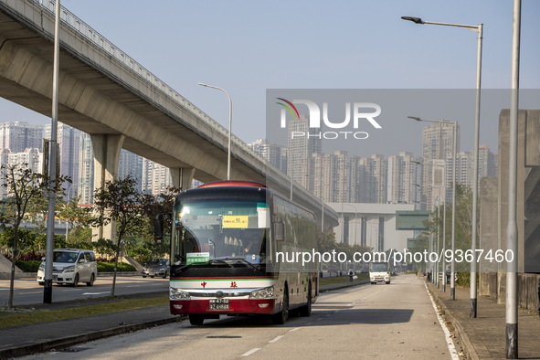 A Tour bus of the China Travel Service on December 29, 2022 in Macau, China. 