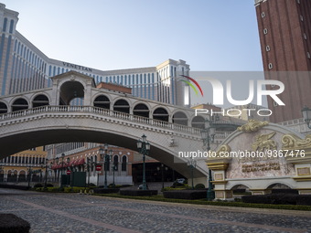 A General view showing The Venetian Macao on December 29, 2022 in Macau, China. (