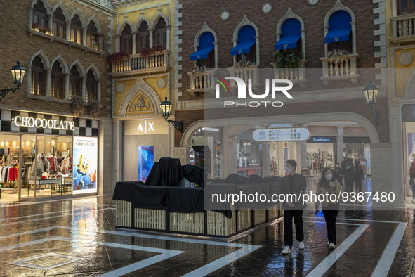 A General view showing The Grand Canal Shoppes on December 29, 2022 in Macau, China. 