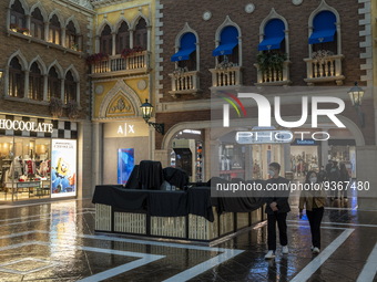 A General view showing The Grand Canal Shoppes on December 29, 2022 in Macau, China. (