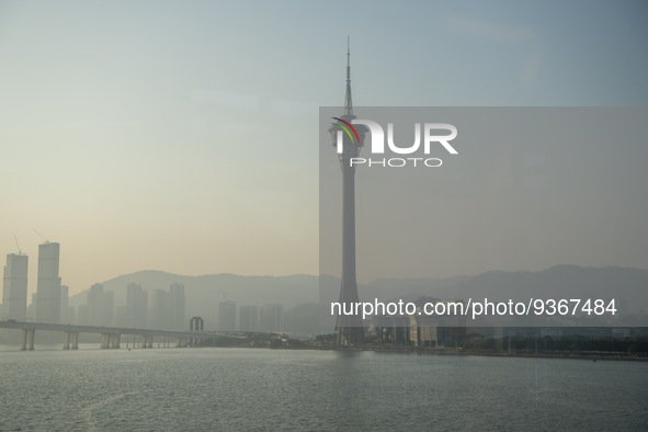 A General view showing the Macau Tower Convention and Entertainment Center on December 29, 2022 in Macau, China. 