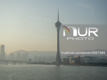 A General view showing the Macau Tower Convention and Entertainment Center on December 29, 2022 in Macau, China. (