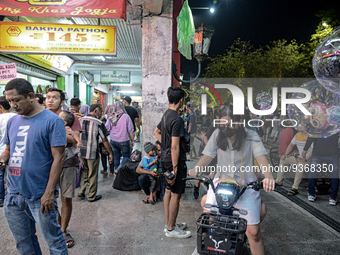 People gather at Malioboro Street during holiday for the end of the year in Yogyakarta, Indonesia on December 30, 2022, as Indonesian Presid...