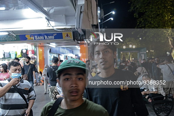 People gather at Malioboro Street during holiday for the end of the year in Yogyakarta, Indonesia on December 30, 2022, as Indonesian Presid...