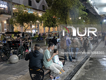 People gather at Malioboro Street during holiday for the end of the year in Yogyakarta, Indonesia on December 30, 2022, as Indonesian Presid...