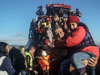 Migrants approach the coast of the northeastern Greek island of Lesbos on Thursday, Dec. 1, 2015. About 5,000 migrants are reaching Europe e...