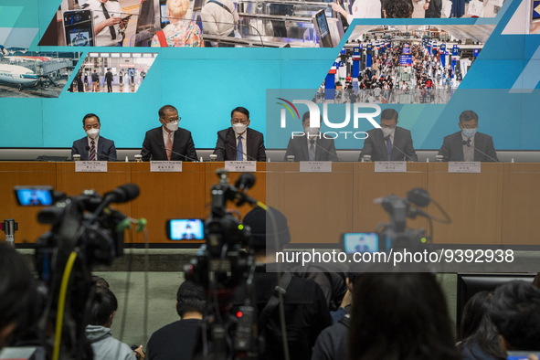 From Left to Right Acting Government Chief Information Officer Mr Tony Wong , Secretary for Health Professor Lo Chung-mau, Chief Secretary f...